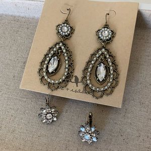 Set of Two Chloe + Isabel Crystal Earrings